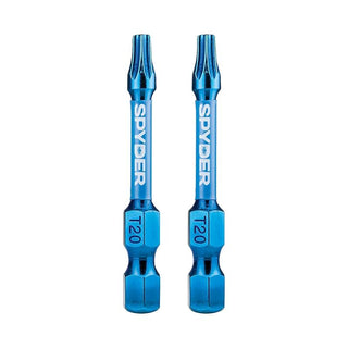 Spyder 19053 Mach-Blue T20 1/4-in x 2-in TORX® Impact Driver Bit 2 Piece