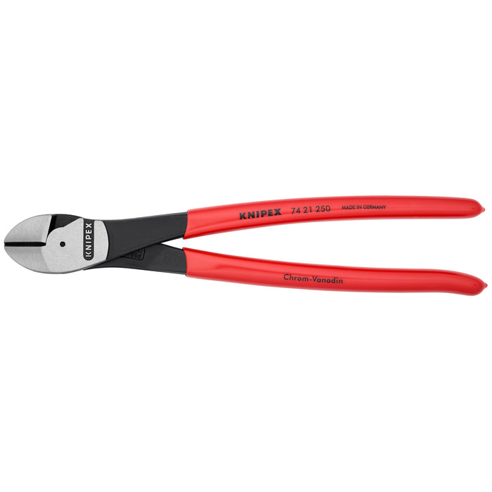 Knipex 74 21 250 SBA 10" High Leverage 12° Angled Diagonal Cutters