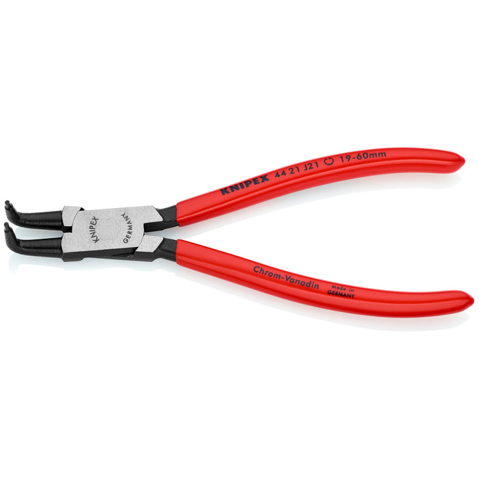 Knipex 44 21 J21 6 3/4" Internal 90° Angled Snap Ring Pliers-Forged Tips