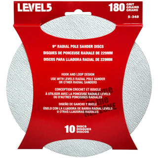 Level5 5-348 180 Grit 9" Radial Sander Disc - 10 Pack