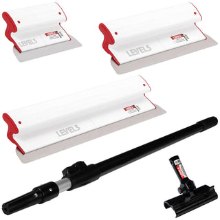 Level5 5-440C Skimming Blade Set 10/16/24” Composite-Body Skimming Blades, 37-63" Handle & Adapter