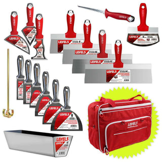 Level5 5-683 Welded Joint, Taping, & Specialty Knives, Mixer, Jab Saw, Mud Pan + Free Bag