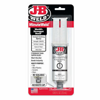 J-B Weld 50101 MinuteWeld Epoxy Syringe, 25 mL