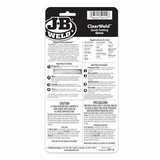 J-B Weld 50112 ClearWeld Epoxy Syringe, 25 mL