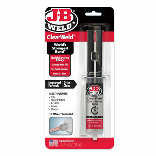 J-B Weld 50114H ClearWeld Epoxy Syringe, 14 mL