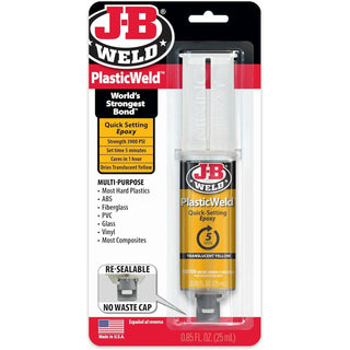 J-B Weld 50132 PlasticWeld Epoxy Syringe, 25 mL