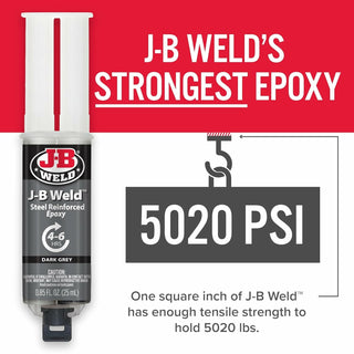 J-B Weld 50165 Steel Reinforced Epoxy Syringe, 25 mL