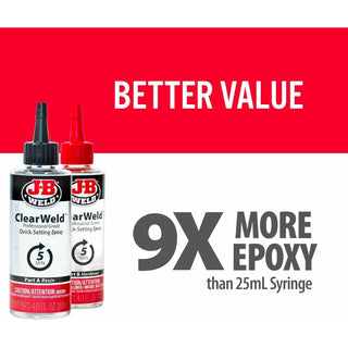 J-B Weld 50240H ClearWeld Professional Size Epoxy & Hardener, 8 oz.