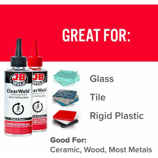 J-B Weld 50240H ClearWeld Professional Size Epoxy & Hardener, 8 oz.