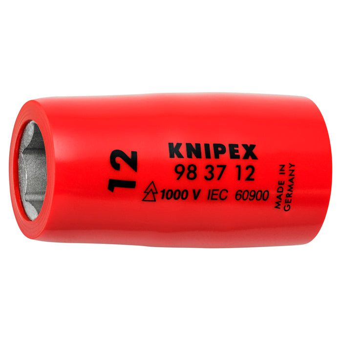 Knipex 98 37 12 3/8" Drive 12 mm Hex Socket-1000V Insulated