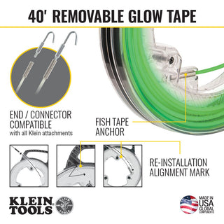 Klein Tools 50660 Glow in the Dark Fish Tape, 40-Foot