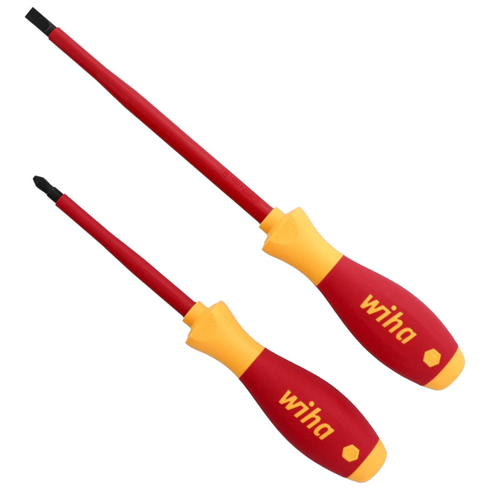 Wiha Tools 33580 Insulated SoftFinish Slotted / Phillips Screwdriver Set, 2 Pc.