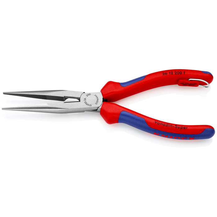 Knipex 26 12 200 T BKA 8" Long Nose Pliers with Cutter-Tethered Attachment