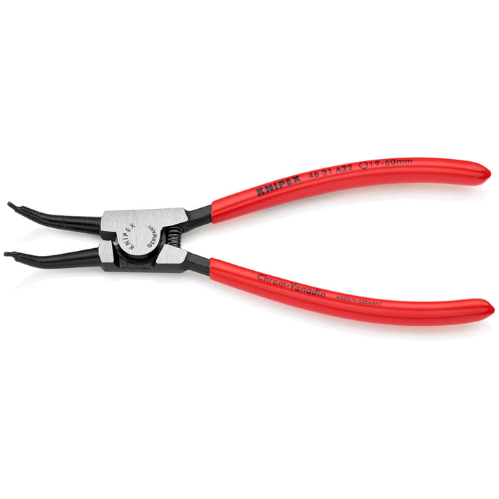Knipex 46 31 A22 SBA 7 1/4" External 45° Angled Snap Ring Pliers-Forged Tips