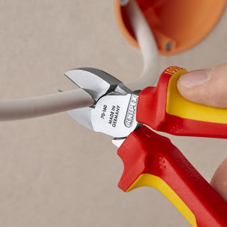 Knipex 70 06 160 T 6 1/4" Diagonal Cutters-1000V Insulated-Tethered Attachment