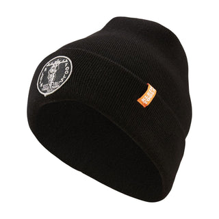 Klein Tools 60388 Heavy Knit Hat, Black, Vintage Patch Logo