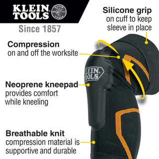 Klein Tools 60623 Knee Pad Compression Sleeve, M/L