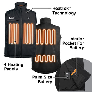 Klein Tools 60954 Heated Base Layer Vest, Large