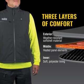 Klein Tools 60956 Heated Base Layer Vest, 2X-Large