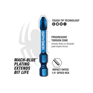 Spyder 19079 Mach-Blue 1/4-in x Phillips/Square/TORX® Impact Driver Bit (34-Piece)