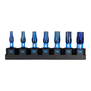 Spyder 19067 Mach-Blue 1/4-in x 1-in TORX® Impact Driver Bit 7 Piece