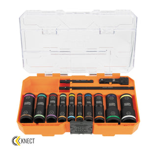 Klein Tools 65239 Flip Impact Socket Set, SAE and Metric, 13 Pc.