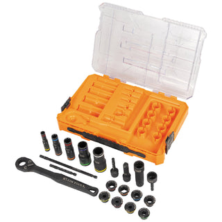 Klein Tools 65240 KNECT Impact Pass Through and Deep-Well Flip Socket Set, 20 Pc.