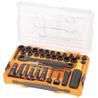 Klein Tools 65500KNECT KNECT Complete Impact Pass Through and Flip Socket Set, 39 Pc.