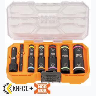 Klein Tools 65619  KNECT Flip-10 Heavy Duty Flip Impact Socket Set, Metric, 8 Pc.