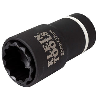 Klein Tools 66054E 2-in-1 Metric Impact Socket, 12-Point, 32 x 27 mm