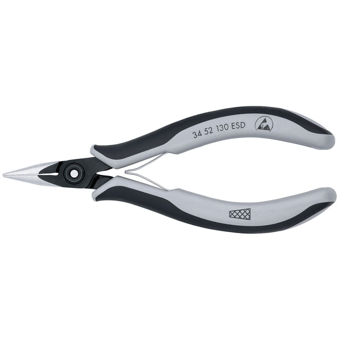 Knipex 34 52 130 ESD 5 1/4" Electronics Pliers-Half Round Tips, Cross-Hatched, ESD Handles