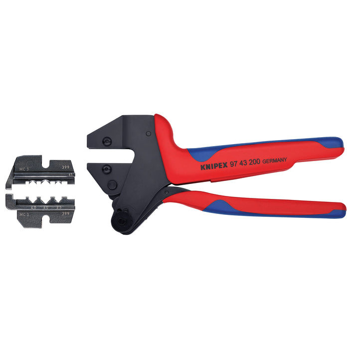 Knipex 9K 00 80 60 US 10 1/2" Crimp System Pliers (97 43 200) and Crimp Die: Solar Connectors for MC3 Multi Contact (97 49 65) Packaged In A Protective Plastic Case