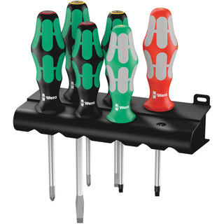 Wera 334/368/6 Screwdriver set and rack, 6 pieces