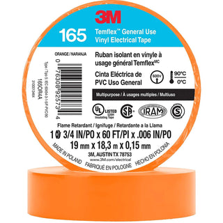 3M Temflex Vinyl Electrical Tape 165,  3/4 in x 60 ft, 6 mil