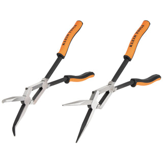 Klein Tools 71402 Long Reach Needle Nose and Bent Nose Pliers Set, 13", 2 Pc.