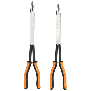 Klein Tools 71402 Long Reach Needle Nose and Bent Nose Pliers Set, 13", 2 Pc.