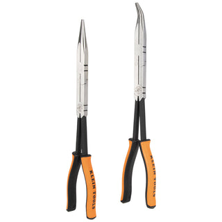 Klein Tools 71402 Long Reach Needle Nose and Bent Nose Pliers Set, 13", 2 Pc.