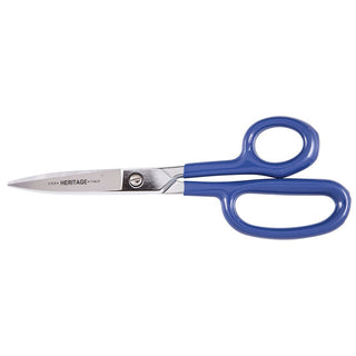 Heritage Cutlery 718LR-BLU 8 5/8'' Heavy Duty Shear w/ Large Ring / Blue Coated Handles