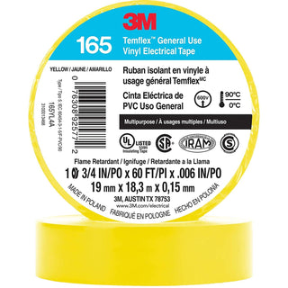 3M Temflex Vinyl Electrical Tape 165,  3/4 in x 60 ft, 6 mil