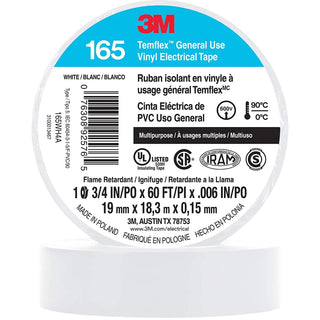 3M Temflex Vinyl Electrical Tape 165,  3/4 in x 60 ft, 6 mil