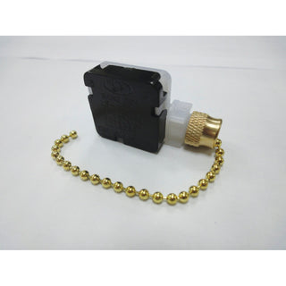 NSI 75111CQ Pull Chain w/Cord SP3T 6 Amps Off-On-On-On Circuit Brass Quick Connection