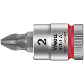 Wera 8751 A Phillips Zyklop bit socket, 1/4" drive, PH 3 x 28 mm