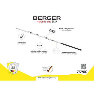 Berger 75900 ArboRapid Telescopic Pole, 4 Part, 5.7 - 19.4Ft