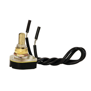 NSI 76055PS Pushbutton Switch Maintained Contact SPST 6 Amps On-Off Circuit Brass Screw Connection