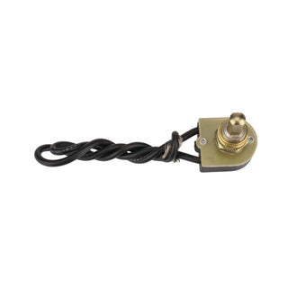 NSI 76090PW Push Canopy Mntnd SPST 6A On-Off Brass Wire