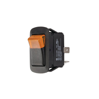 NSI 77020RQ Lighted Rocker Maintained Contact DPST 15 Amps On-Off Circuit Amber Quick Connection