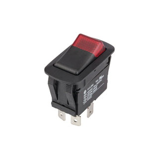 NSI 77030RQ Lighted Rocker Maintained Contact DPST 15 Amps On-Off Circuit Red Quick Connection