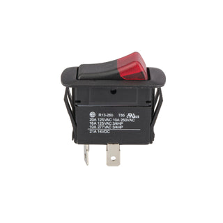 NSI 77030RQ Lighted Rocker Maintained Contact DPST 15 Amps On-Off Circuit Red Quick Connection