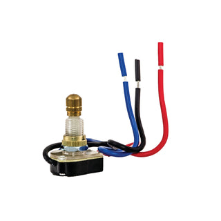 NSI 77320RW Rotary Canopy Maintained Contact SPST 3 Amps Off-On-On-On Circuit Brass Wire Connection