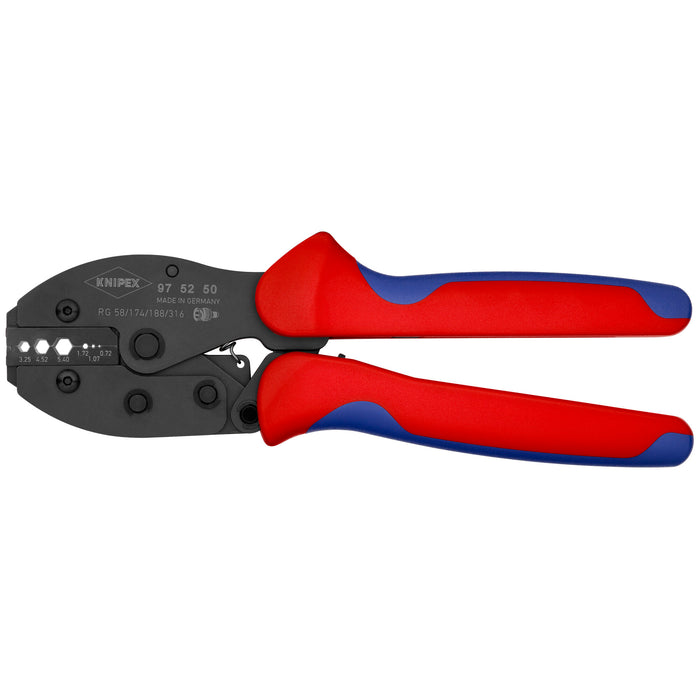 Knipex 97 52 50 8 3/4" Crimping Pliers For COAX, BNC and TNC Connectors For RG58/174/188/316